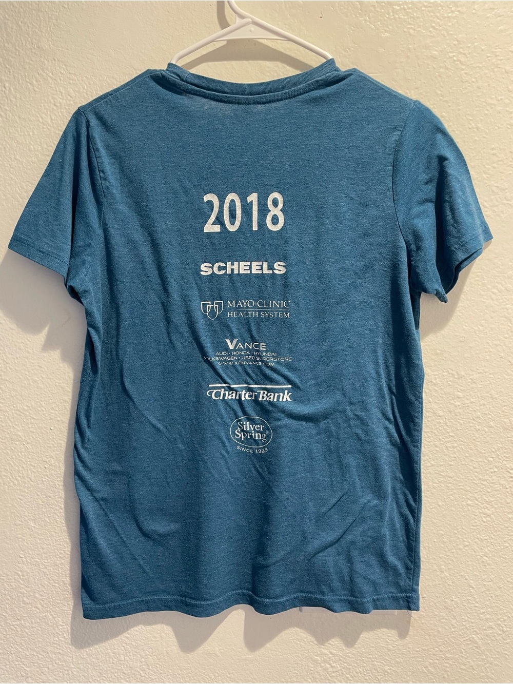 The OC Marathon Relay Scheels Graphic T-Shirt Blue Teal Size Small Tri-Blend - Picture 9 of 9